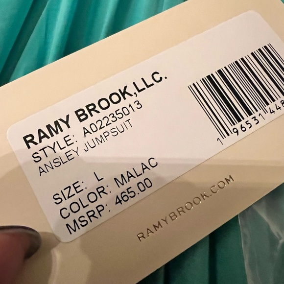 ✨RAMY BROOK-Ansley Flutter Sleeve Jumpsuit Malachite - Size Large. NWT - Picture 7 of 14